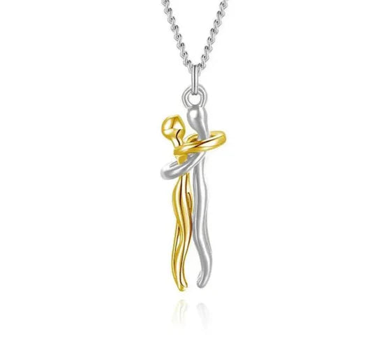 COLLAR ABRAZO ETERNO + REGALO ESPECIAL: CAJA DECORADA CON ROSA